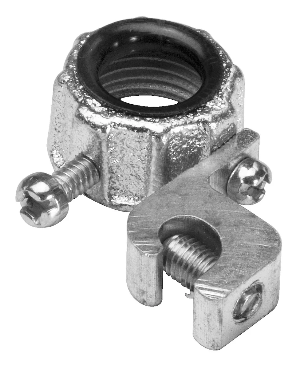 Garvin Industries 3-1/2" Insulated Metallic Grounding Bushing with Aluminum Lay-In Lug, 6 AWG to 250 MCM, Malleable Iron