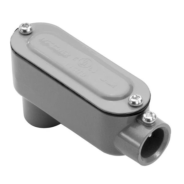 Garvin Industries, 1-1/2" EMT LB Conduit Body, Set Screw, With Cover and Gasket, Copper-Free Aluminum