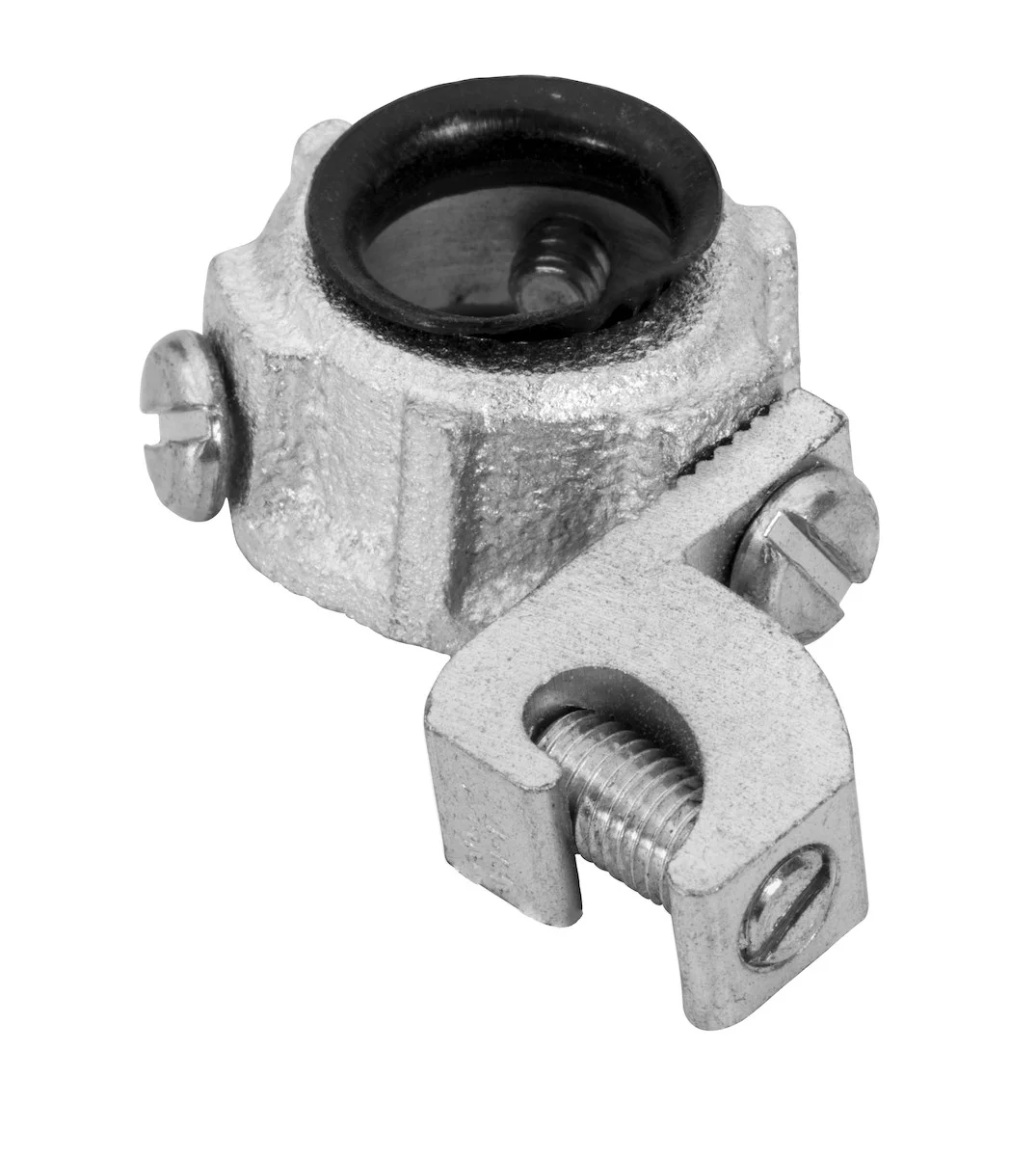 Garvin Industries 3-1/2" Insulated Metallic Grounding Bushing, Threadless Set Screw, Malleable Iron, Aluminum Lay-In ...