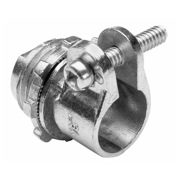 Garvin Industries 160TZ, 4" Squeeze Type Straight Flexible Conduit Connector, Insulated Throat, Zinc Die Cast