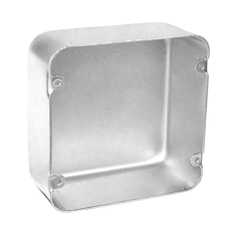 Garvin Industries 4-11/16" Square Box, 2-1/8" Deep, Drawn, No Knockouts, Stainless Steel