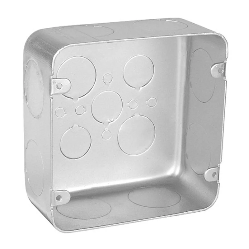 Garvin Industries 4-11/16" Square Plenum Box, 2-1/8" Deep, Drawn, With Conduit Knockouts