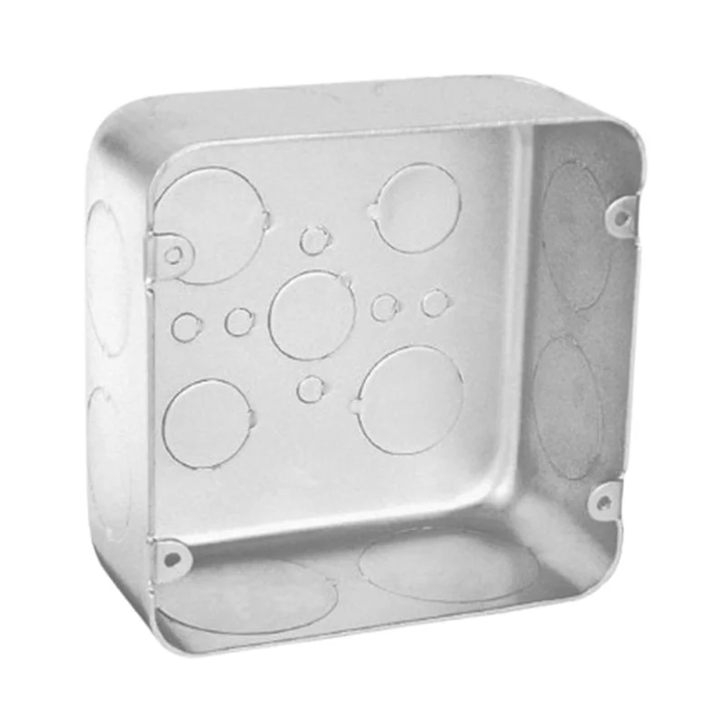 Garvin Industries 4-11/16" Square Plenum Box, 2-1/8" Deep, Drawn, With Conduit Knockout
