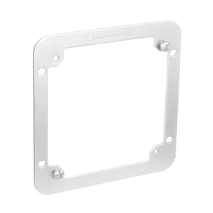 Garvin Industries 4-11/16" Square to 4" Square Adapter Ring, Flat, Stainless Steel, 8-32 Mounting Tabs, Angled Slots
