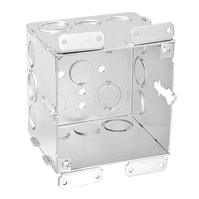 Garvin Industries 4 Inch Square Box, 3-1/2 Inch Deep, 1/2 & 3/4 Inch Knockouts, Old Work