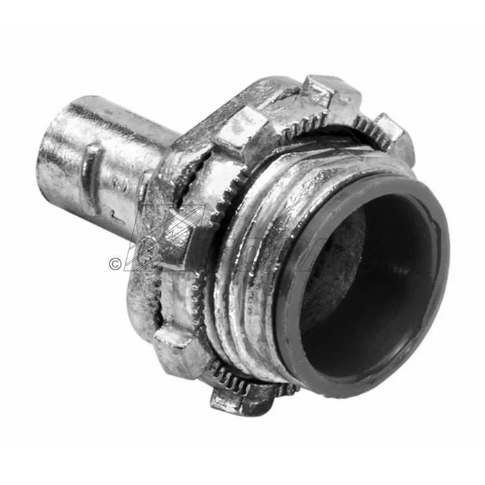 Garvin Industries 454I, 1-1/4" Screw-In Flexible Metallic Conduit Connector, Insulated Throat, Zinc Die Cast