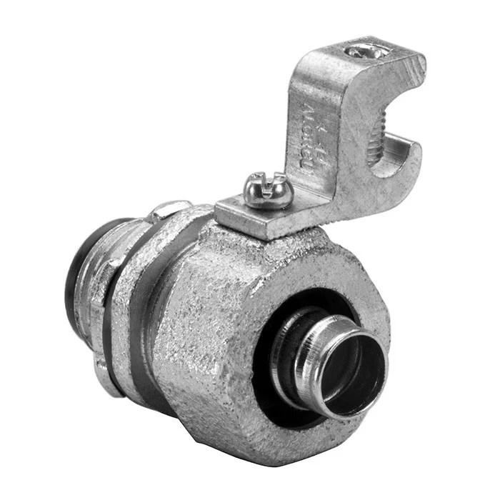 2-1/2" Liquidtight Connector with 1/0-14 Lay-In Grounding Lug, Male