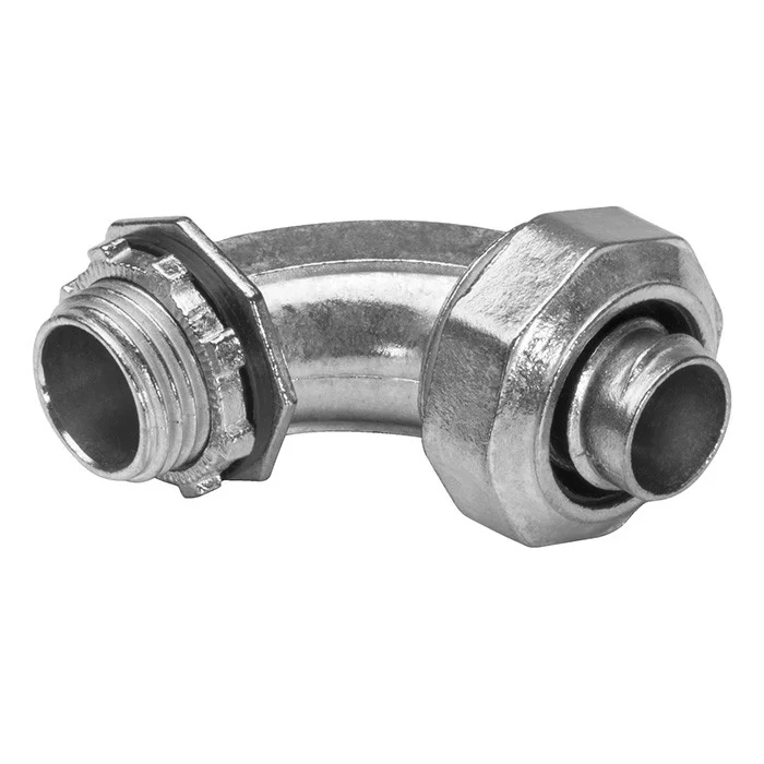 Garvin Industries 2" 90 Degree Liquidtight Connector, Zinc Die Cast, Assembled with Locknut