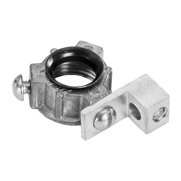 Garvin Industries 3-1/2" Insulated Grounding Bushing with Aluminum Lug, Zinc Body, Plastic Liner
