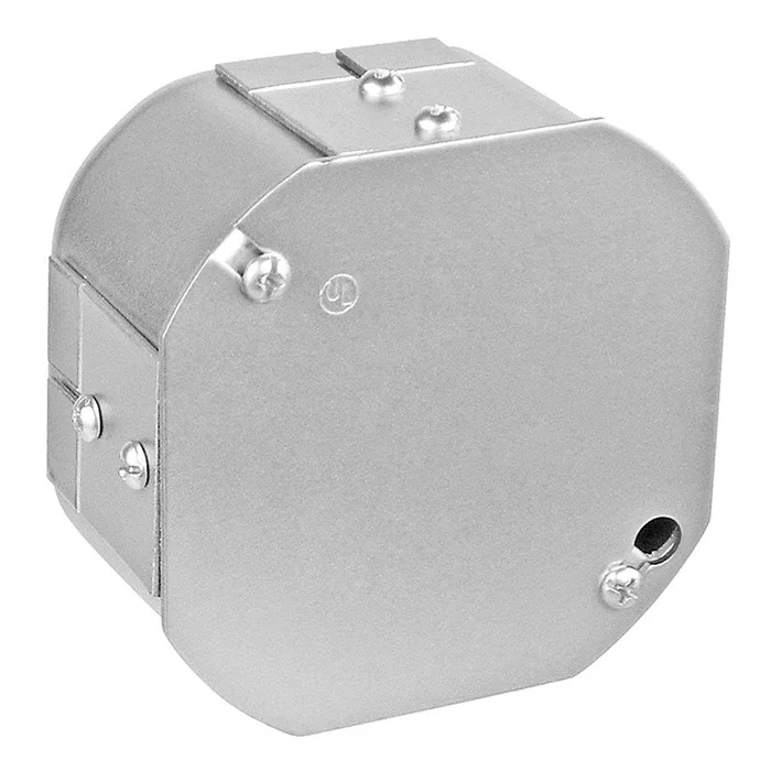 Garvin Industries 4" Octagon Box, 2-1/8" Deep, Drawn, With Open Splice Clamps and Fixture Ears 3-1/2" O.C.