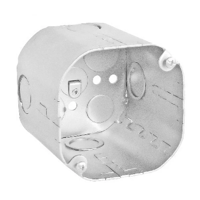 Garvin Industries 4" Octagon Box, 3-1/2" Deep, Drawn, with T-Bar Slots and Fixture Ears, 3-1/2" O.C.
