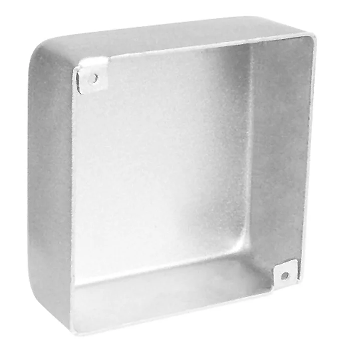 Garvin Industries 4" Square Box, 1-1/4" Deep, Drawn, No Knockouts, Stainless Steel