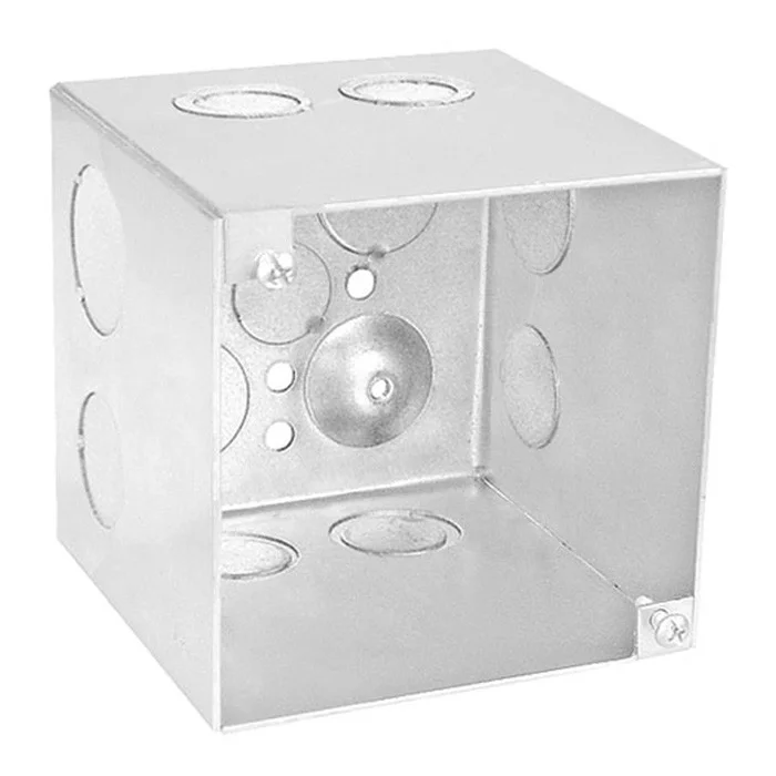 Garvin Industries 4" Square Box, 4" Deep, Welded, Conduit Knockouts