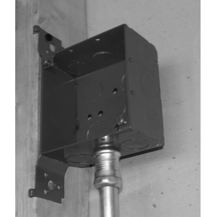 Garvin Industries 4" Square Bracketed Life Safety Box, 2-1/8" Deep, Welded, Flat Vertical Bracket, C...