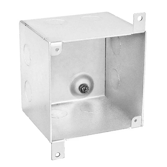 Garvin Industries 4" Square Concrete Slab Box, 3-1/2" Deep, Welded, with Conduit KO's