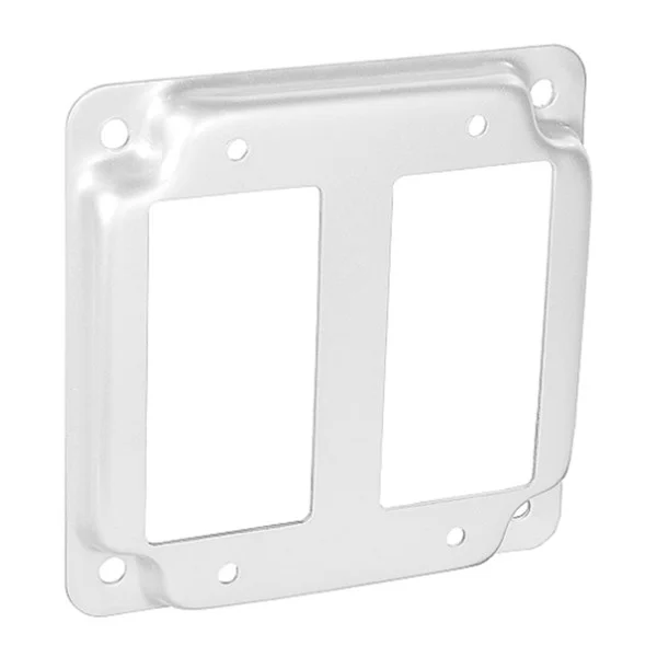 Garvin Industries 4" Square Industrial Surface Cover, 1/2" Raised, (2) GFCI, Stainless Steel