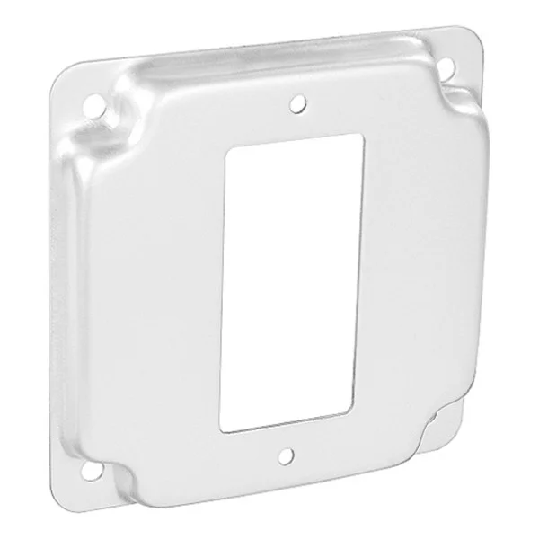 Garvin Industries 4" Square Industrial Surface Cover, 1/2" Raised, GFCI, Stainless Steel