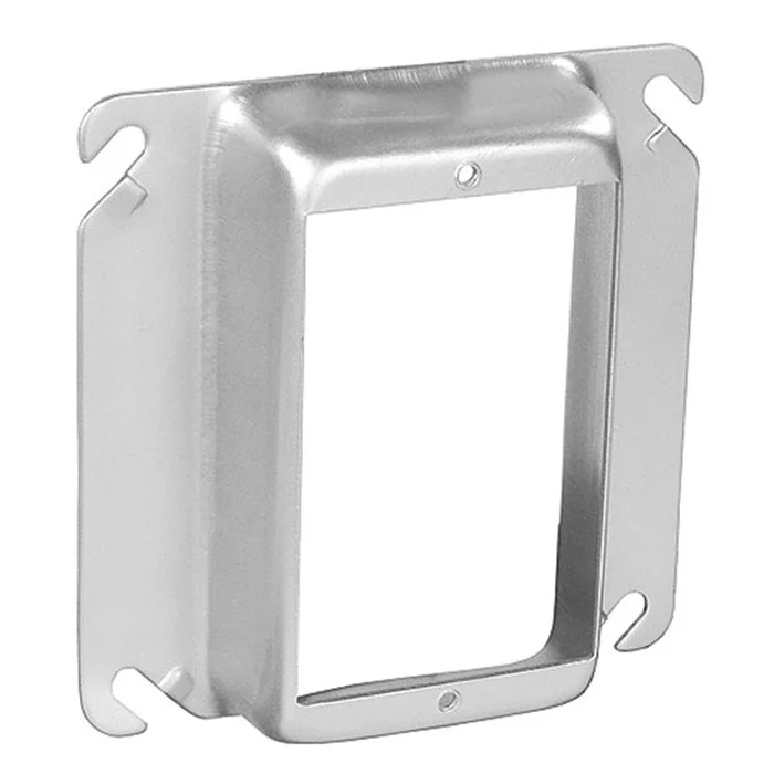 Garvin Industries 4" Square One Gang Device Ring, 1" Raised, Stainless Steel