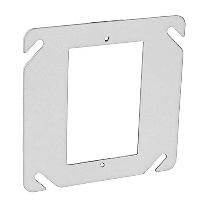Garvin Industries 4" Square One Gang Device Ring, Flat, Stainless Steel