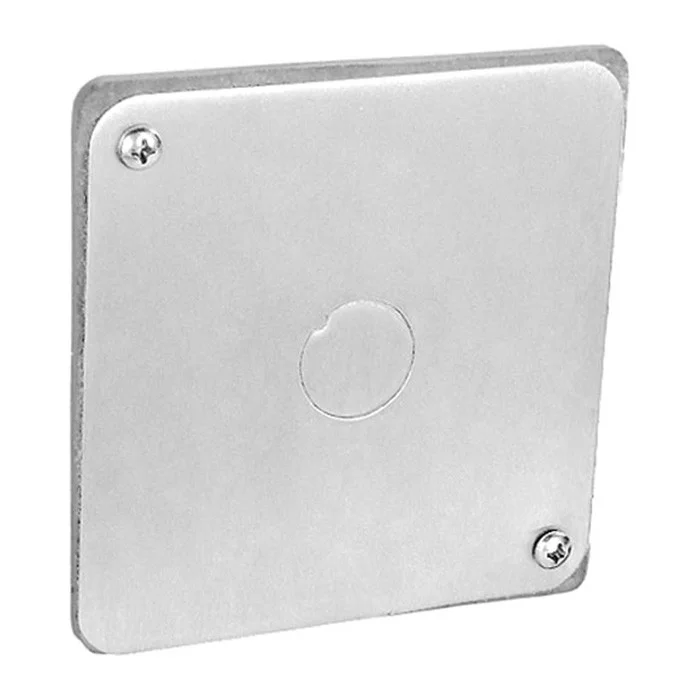 Garvin Industries 4" Square Plenum Blank Cover, 1/2" Knockout, Stainless Steel