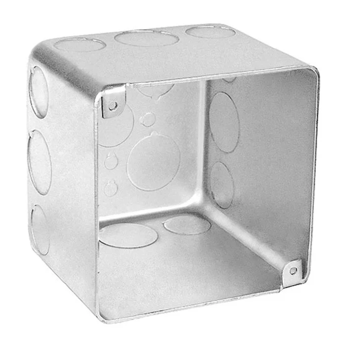 Garvin Industries 4" Square Plenum Box, 3-1/2" Deep, Drawn, With Conduit Knockouts
