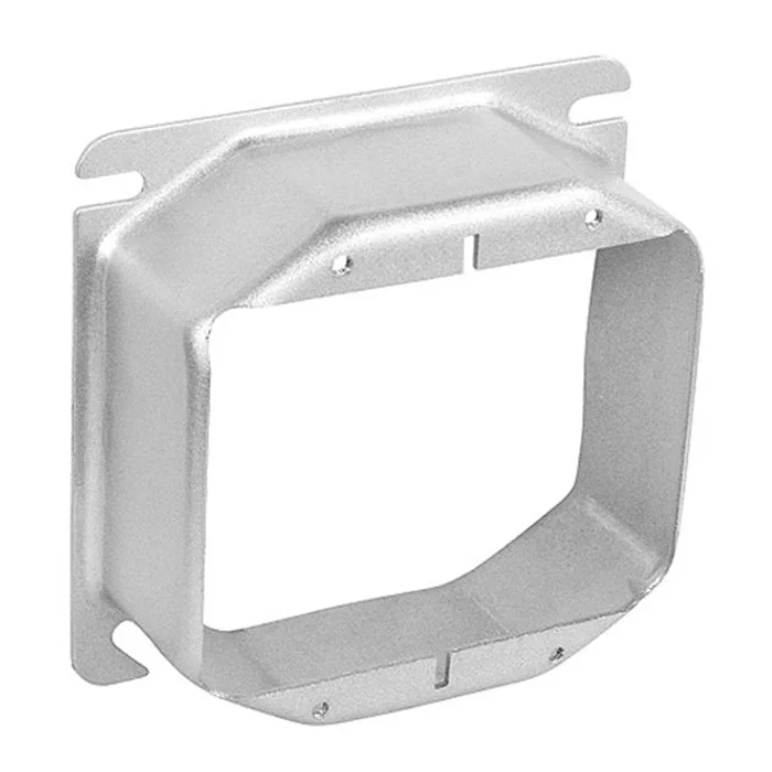 Garvin Industries 4" Square Two Gang Device Ring, 1-1/2" Raised, Stainless Steel
