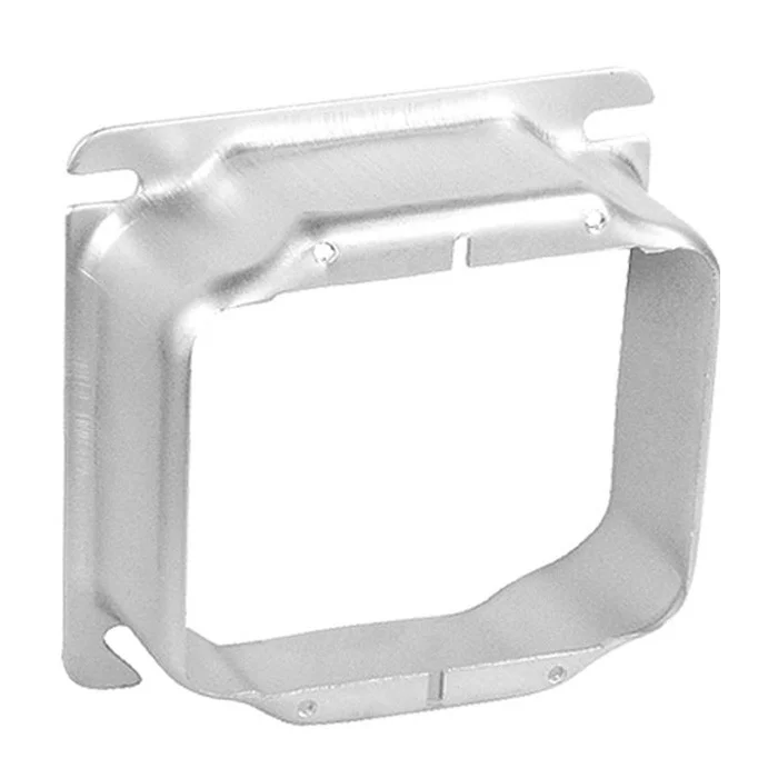Garvin Industries 4" Square Two Gang Device Ring, 1-1/4" Raised, Stainless Steel