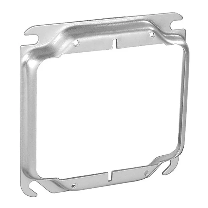 Garvin Industries 4" Square Two Gang Device Ring, 1/2" Raised, Stainless Steel