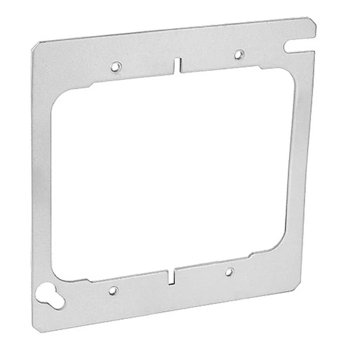 Garvin Industries 4" Square Two Gang Device Ring, Flat, Stainless Steel