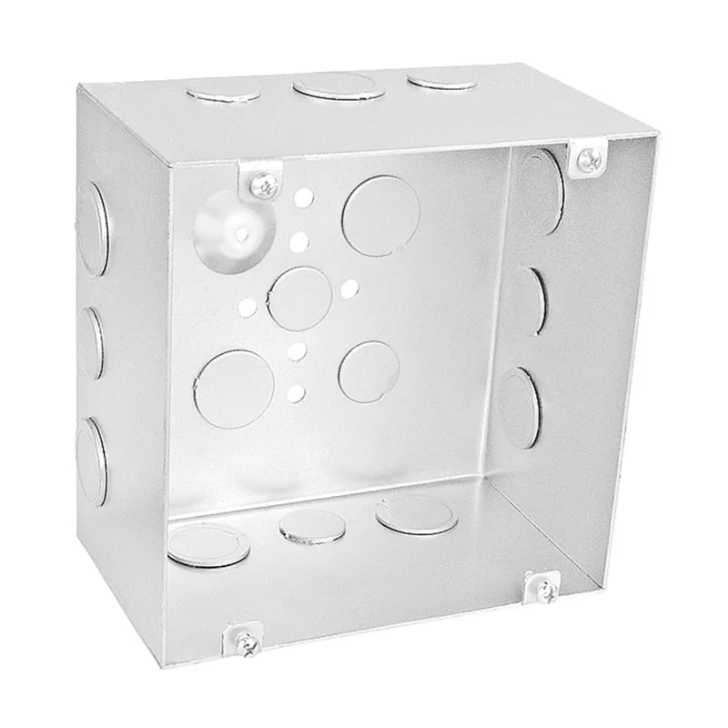Garvin Industries 6 Inch Square Box, 3-1/2 Inch Deep, 1/2 & 3/4 Inch Knockouts