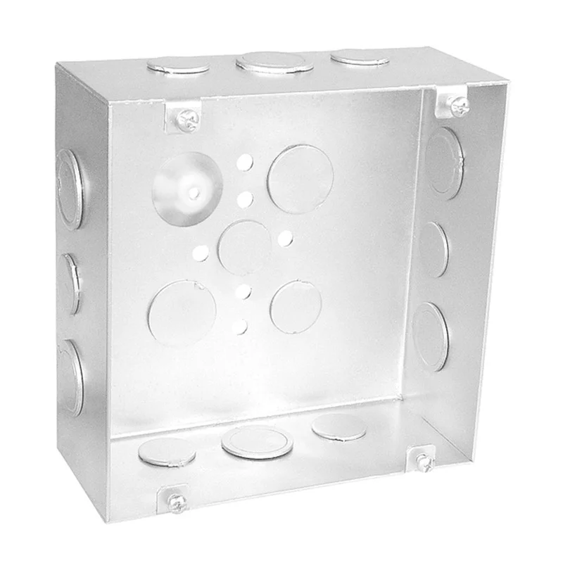 Garvin Industries 6 Inch Square Junction Box, 2-1/2 Inch Deep, 1/2 & 3/4 Inch Knockouts