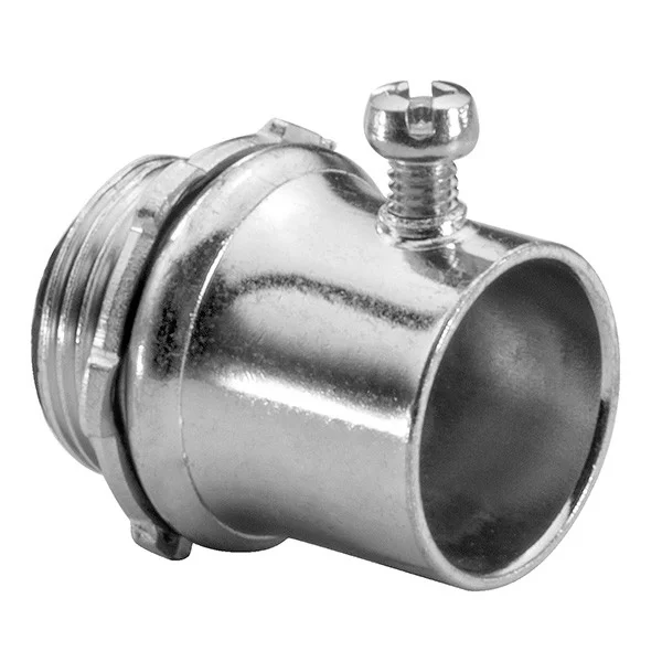 Garvin Industries 3-1/2" Set Screw Type Steel EMT Connector, Insulated Throat, Zinc Plated - view 2