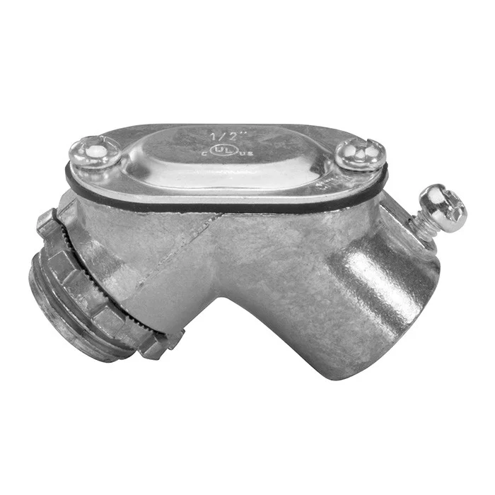 Garvin Industries Box Pull Elbow, 1-1/4" Rigid & EMT, Zinc Die Cast, Removable Cover, Neoprene Gasket
