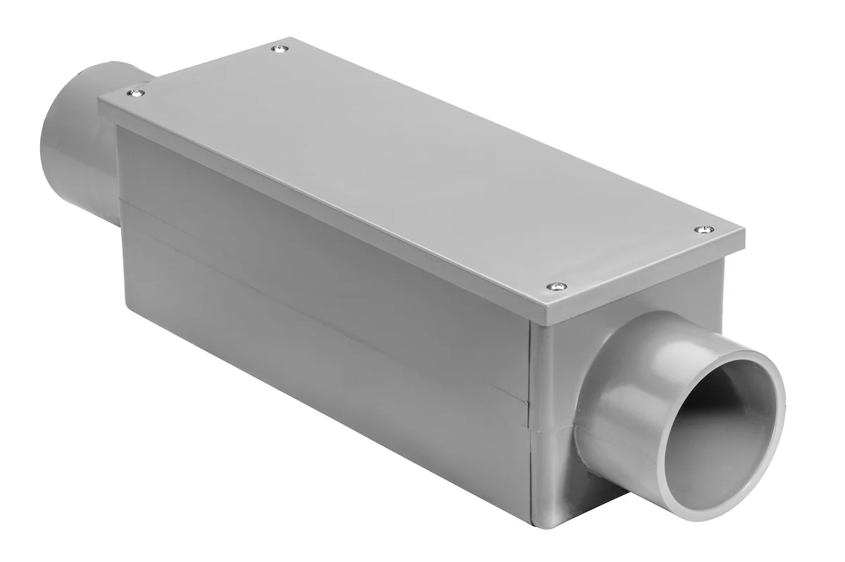 Garvin Industries 1184, 1-1/4" C Type PVC Conduit Body, Rectangular, Removable Cover - view 2
