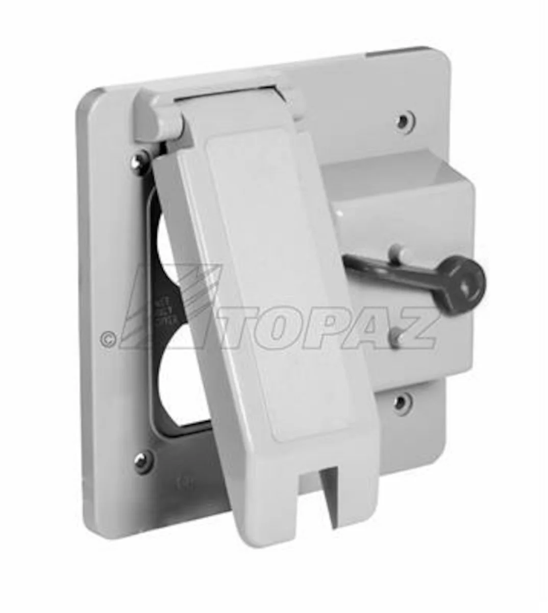 Garvin Industries Duplex & Toggle Switch Cover, Double, Spring Loaded Lid, Weatherproof, PVC, 4.5625" x 4.5625" - view 2