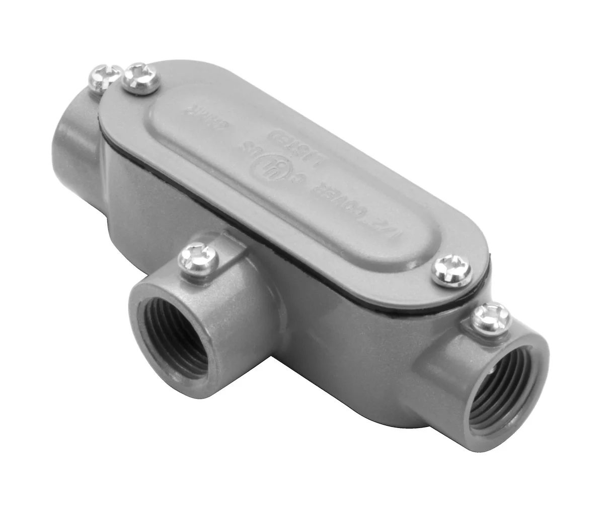 Garvin Industries EMT and Rigid Combination Conduit Body, T Type, 1-1/2", With Cover and Gasket