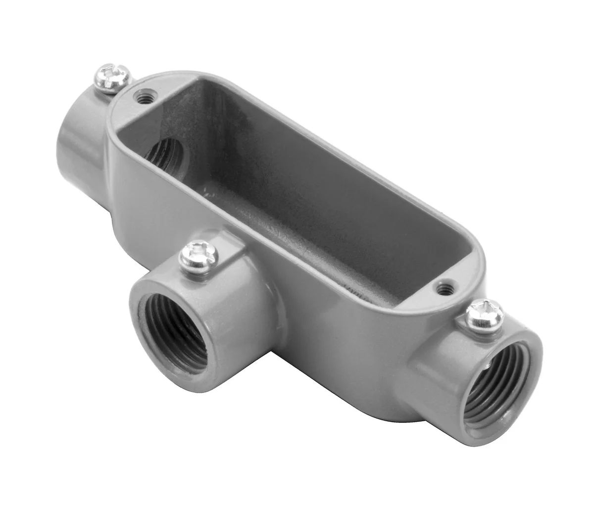 Garvin Industries EMT and Rigid Combination Conduit Body, T Type, 1-1/4" Hub Size, Copper-Free Aluminum, Powder Coat ...