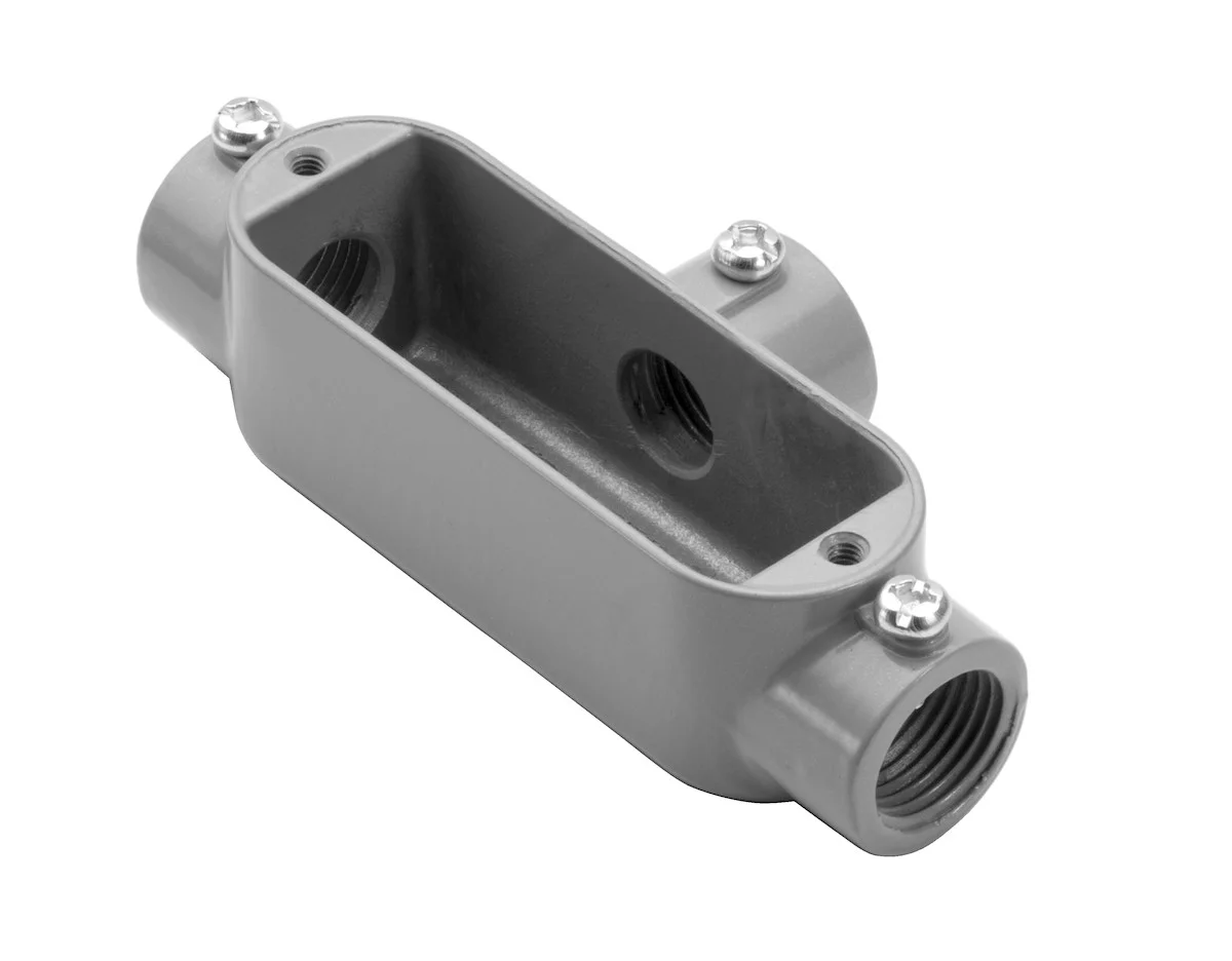 Garvin Industries EMT and Rigid Combination Conduit Body, T Type, 1-1/4" Hub Size, Copper-Free Alumi...