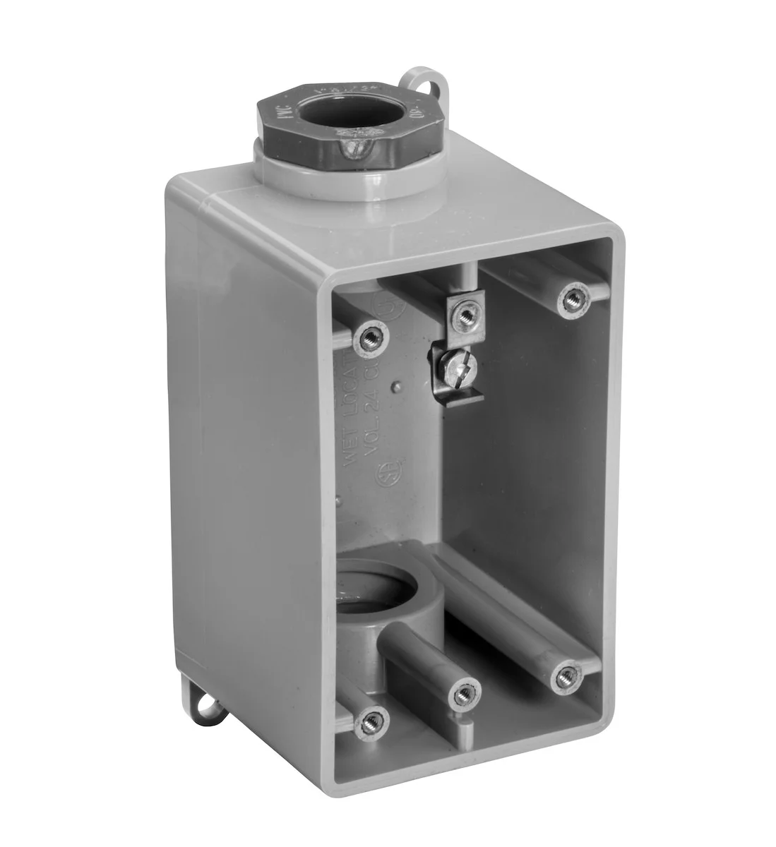 Garvin Industries FDC Type Box, Single Gang, 1/2" Conduit, Surface Mount, PVC - view 2