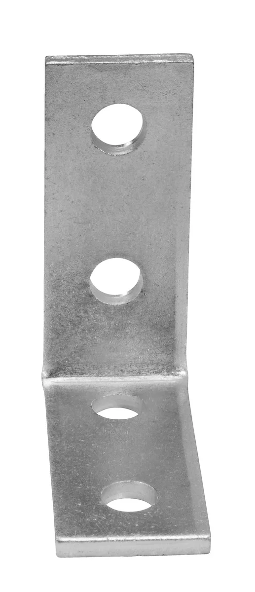 Garvin Industries Four Hole 90° Angle Corner Bracket, Steel, Galvanized, 4-1/8" x 3-1/2", 1/4" Thick...
