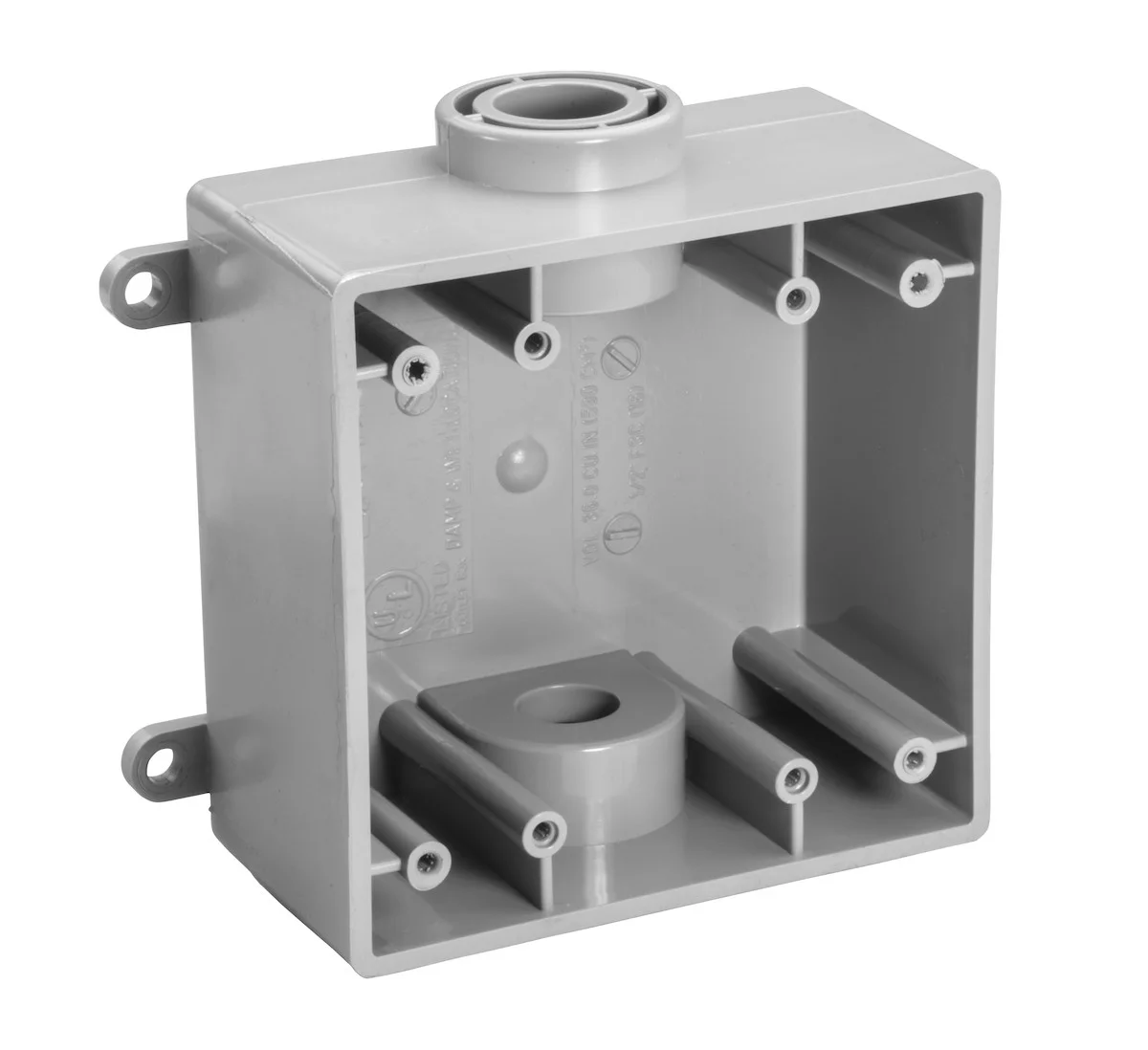 Garvin Industries FSC Type Box, Double Gang, 1/2" Conduit Hubs, PVC, Surface Mount
