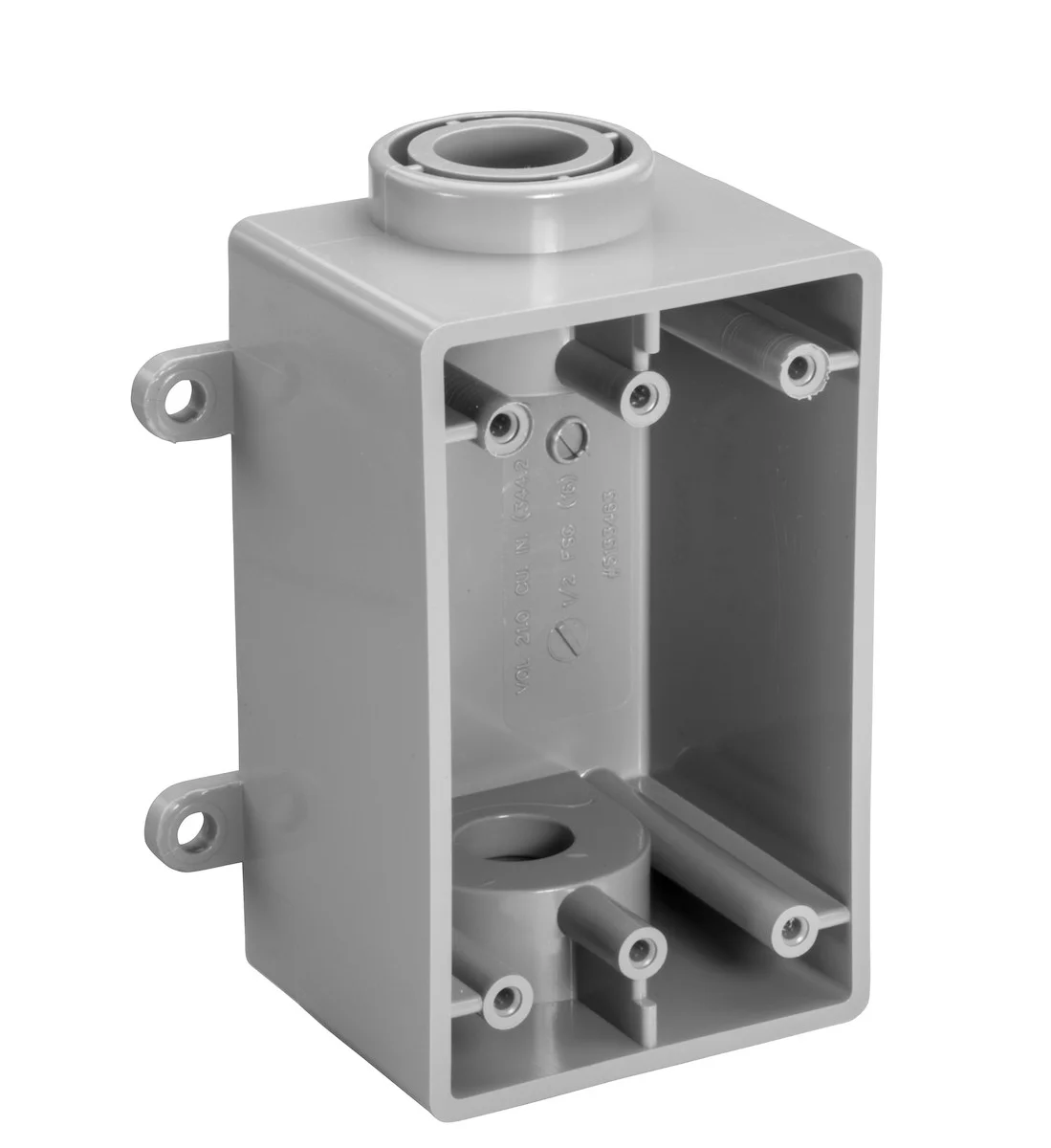 Garvin Industries FSC Type Box, Single Gang, 1/2" Conduit Hubs, PVC, Surface Mount