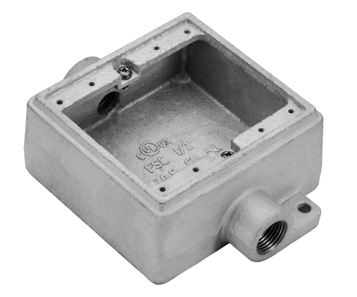 Garvin Industries FSC21MHDG, FS Cast Device Double Gang Box, Dual Hub, Heavy Duty, Hot Dip Galvanized, 1/2" NPT