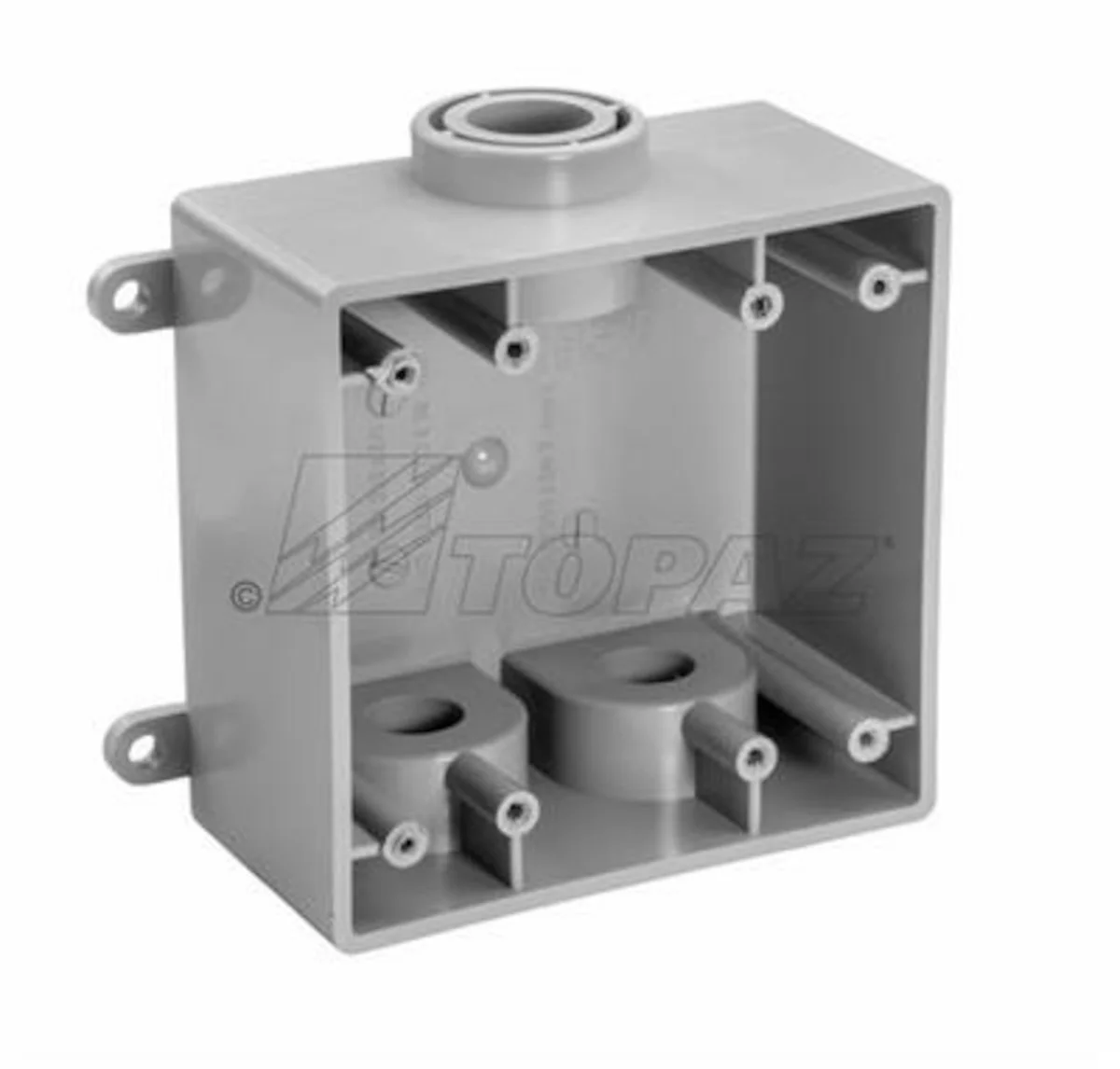Garvin Industries FSCC Type Box, Double Gang, 1/2" Conduit Hubs, PVC, Surface Mount - view 2
