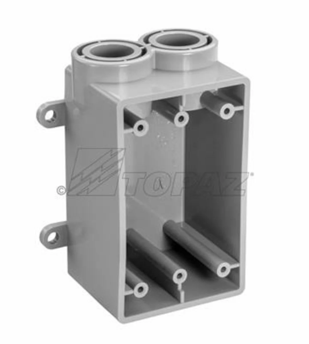 Garvin Industries FSS Type Box, Single Gang, 1/2" Conduit Hubs, PVC, Surface Mount - view 2