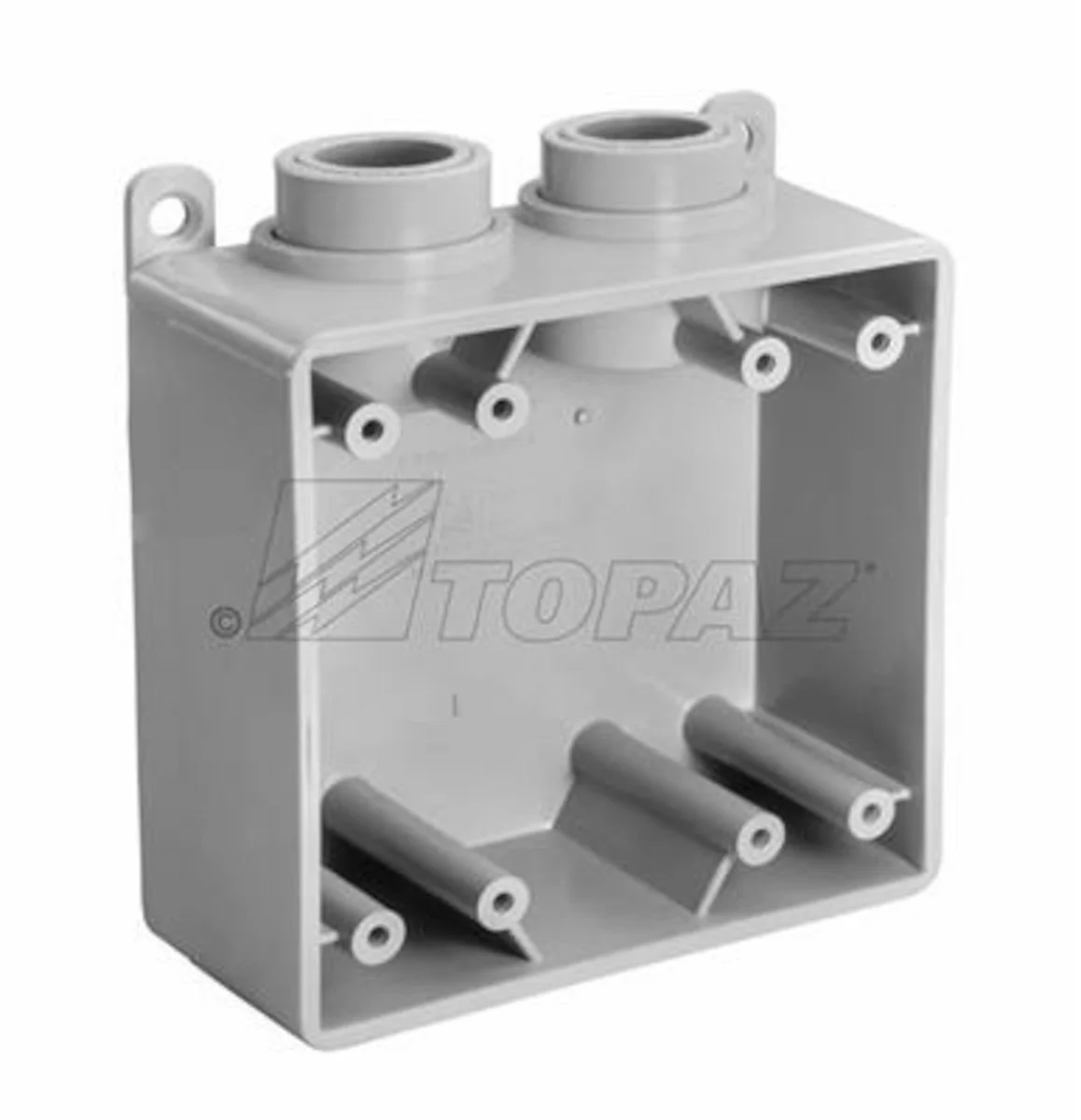 Garvin Industries FSS Type Box, Double Gang, 1/2" Conduit Hubs, PVC, 4.5625" x 4.5625" x 2.375" - view 2