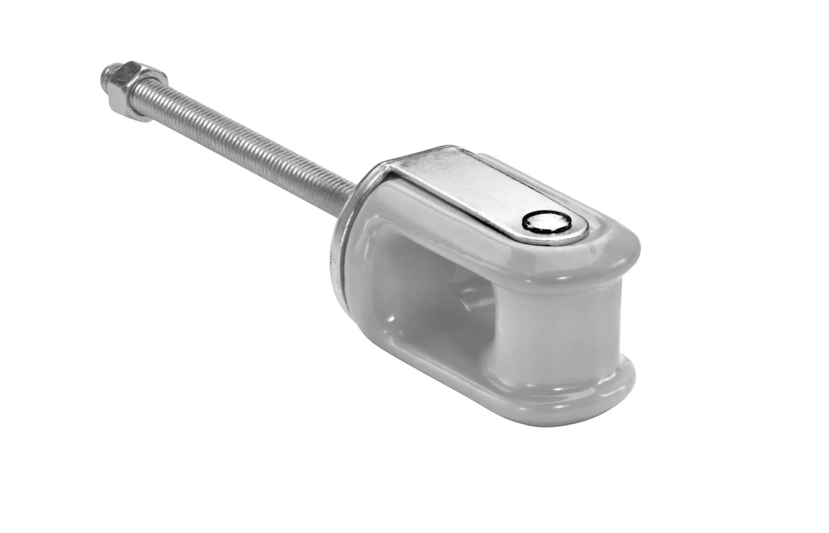Garvin Industries Heavy Duty Wireholder, 3/8" x 5" Bolt, Porcelain/Steel