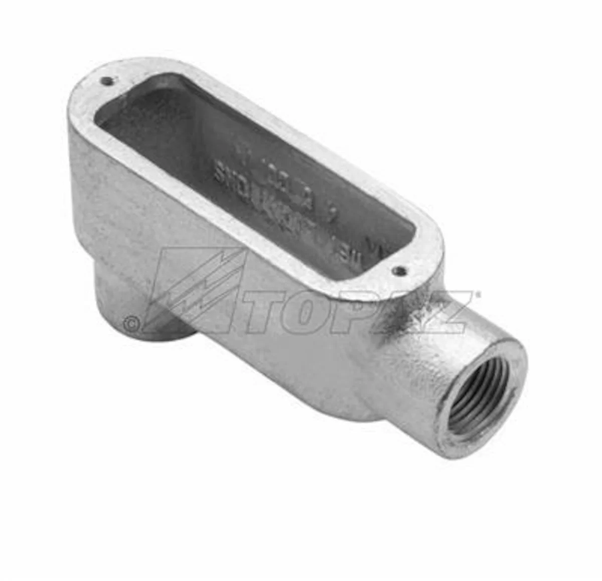 Garvin Industries LB10M, 4" LB Type Threaded Conduit Body, Malleable Iron, Zinc Plated, Aluminum Enameled