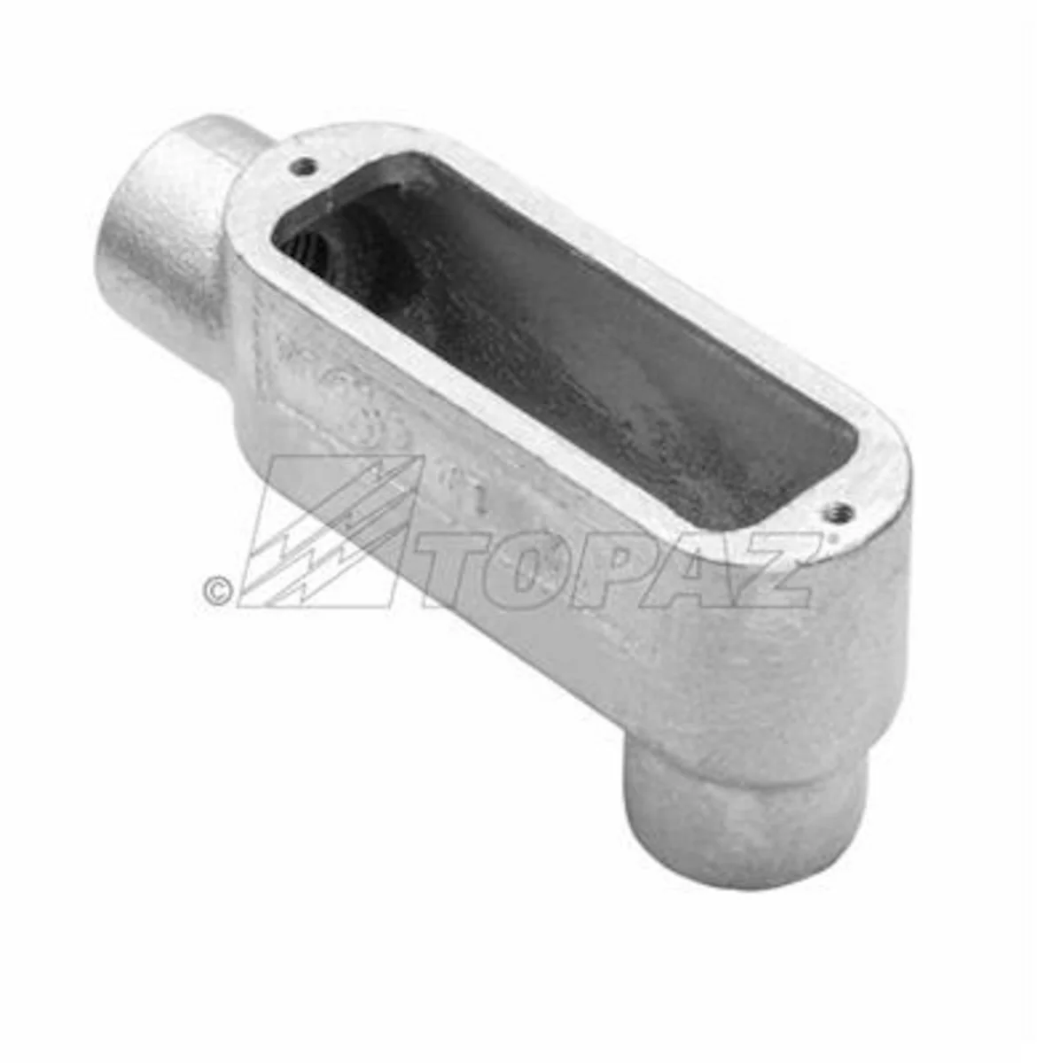 Garvin Industries LB10M, 4" LB Type Threaded Conduit Body, Malleable Iron, Zinc Plated, Aluminum Enameled - view 2