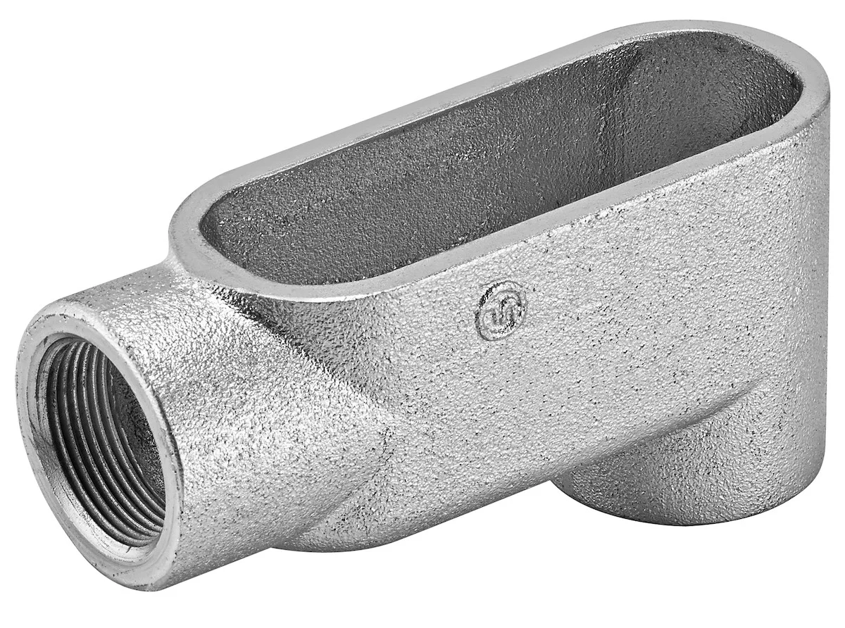 Garvin Industries LB Type Form 7 Conduit Body, 2-1/2" Hub, 3 Max Conductors, 3/0 AWG Max Wire, 95.8 in³ Volume, Gray ...